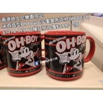 (瘋狂) 香港迪士尼樂園限定 米奇 造型Oh boy文字圖案馬克杯 (BP0031)